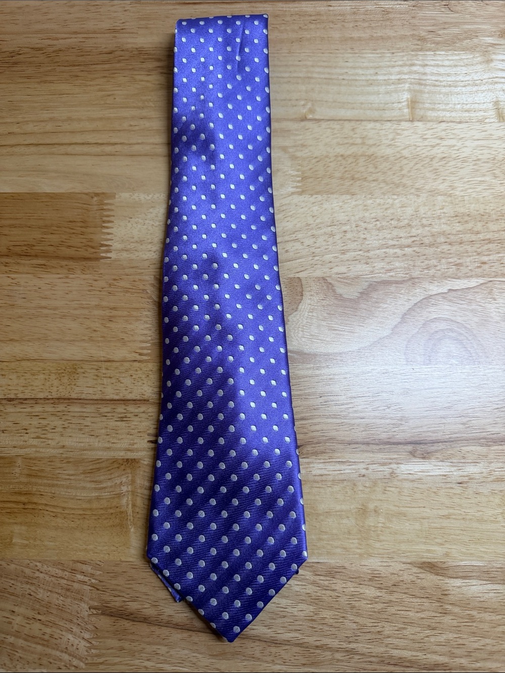 Ralph Lauren Purple Polka Dot Silk Tie